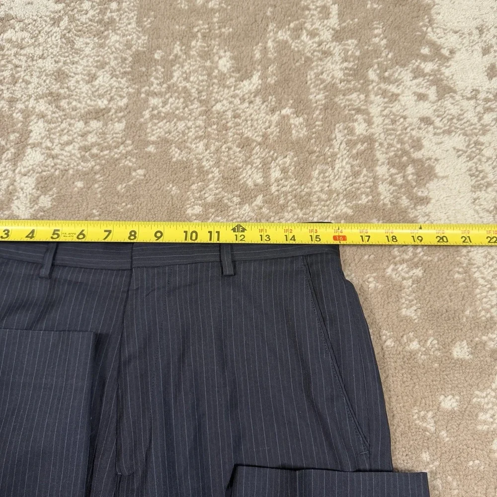 Banana Republic Suit Mens 40R 31x32 Navy Blue Striped Wool Classic Old Money